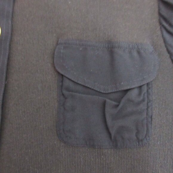 Carole Little Sweater Womens Sz 14 Ribbed Front Moto Jacket Cropped Button Black - Picture 8 of 10